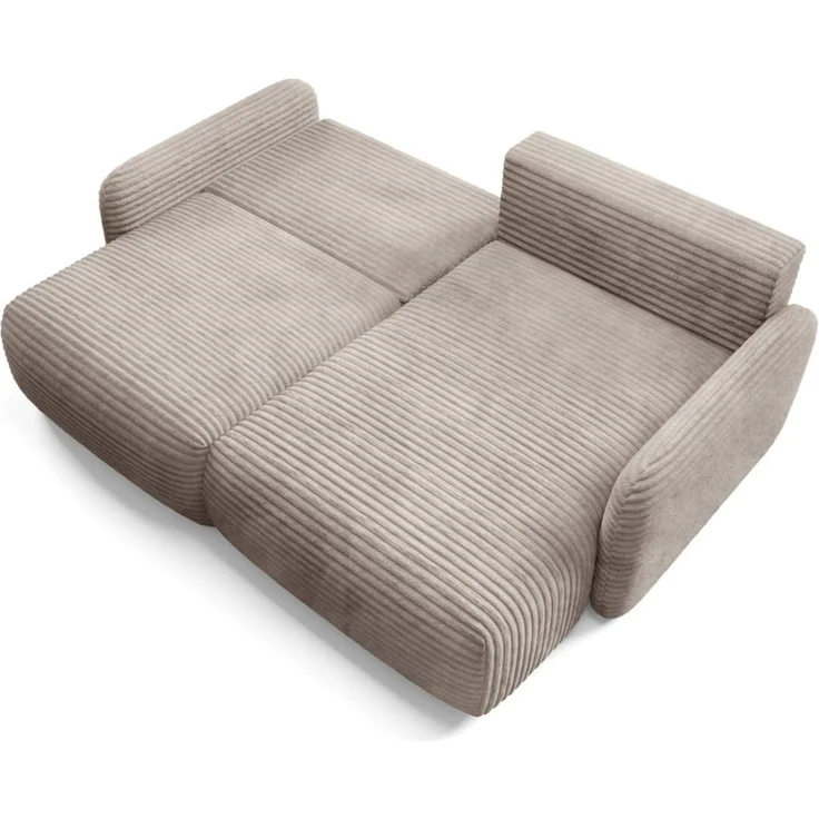 Ecksofa Schlafsofa Sofa SIMONE in Stoff Ambience Taupe Ottomane Rechts – Bild 5