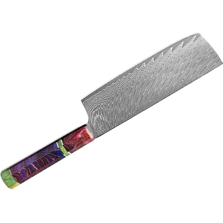Cleaver Damaskus Küchenmesser, das Metzgermesser Hackbeil und Messer mit scharfer Klinge und unikatem Griff