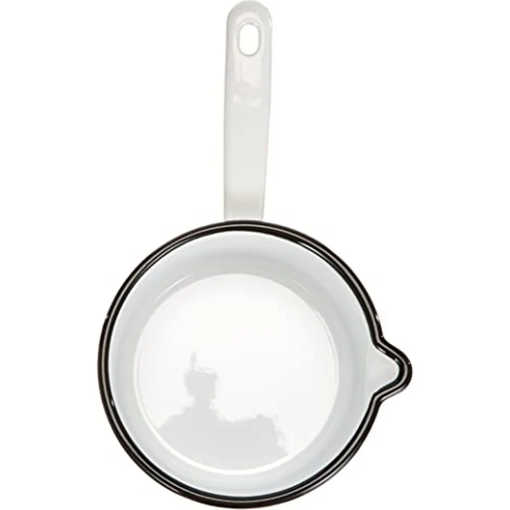 GSW Topf-Set Hortensie, Stahl-Emaille (Set, 5-tlg, 1x Kochtopf Ø 16 cm, 1x Kochtopf Ø 20 cm, 1x Stielkasserolle Ø 16 cm), Induktion – Bild 3
