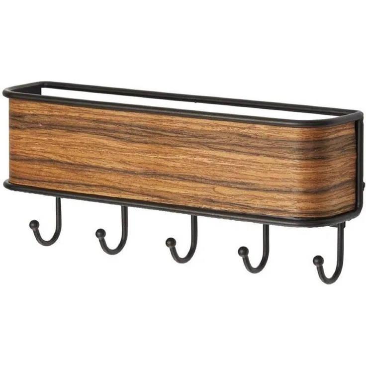 mDesign Schlüsselbrett Ablage Schlüsselboard Organizer Aufbewahrung Metall Holz