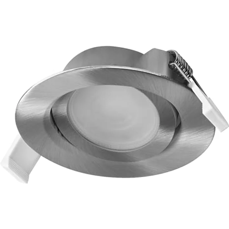 Osram Spot Set LED Einbaustrahler, 4,9W, 200lm, 2700K, Ø90mm Deckenspot, 120°, Satin-Nickel, schwenkbar, 3er-Set – Bild 3