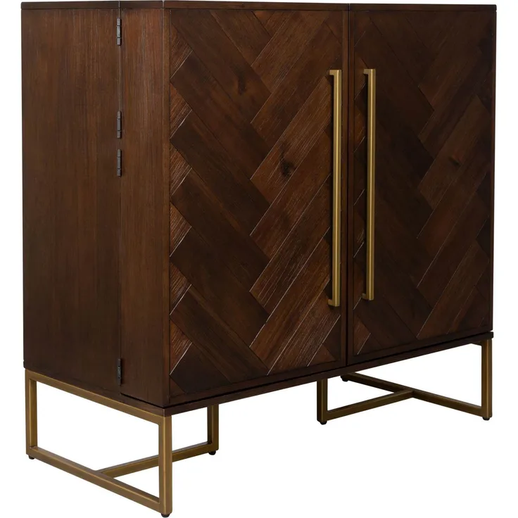 DutchBone Weinschrank CLASS Design Barschrank aus Akazie 100x50x100 cm