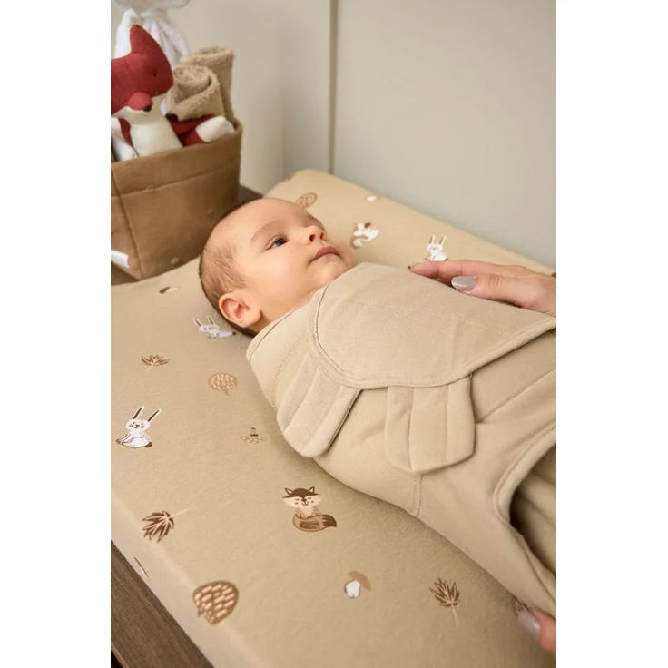 Meyco Baby Pucktuch Gefüttert Uni - Sand - 0-3 Mon – Bild 2