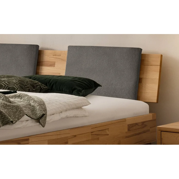 Hasena Bett Piemonte Kernbuche natur mit Kissen-Kopfteil 140x200 cm, Komforthöhe 25 cm – Bild 3