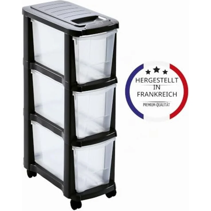 Mondex Schubladen Rollcontainer Turm Wagen Wäschesortierer schmal – Bild 4