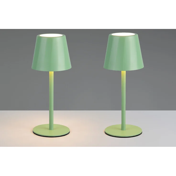 2er SET Akku LED Tischlampen kabellos für Innen & Außen, Grün - 21cm klein – Bild 3