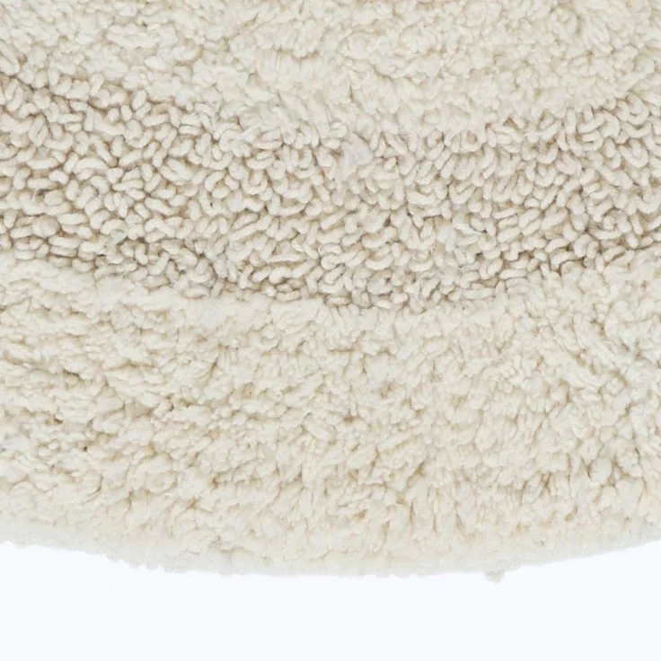 Homescapes Halbrunde Badematte Creme, Premium Badvorleger 50x80 cm, Badteppich Baumwolle mit Wende-Design – Bild 2