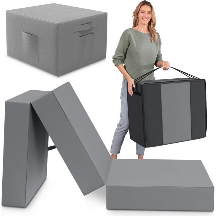Bestschlaf Klappmatratze Spar-Set inkl. Husse & Transporttasche, Polyester, Grau / Grau, 75x195 cm