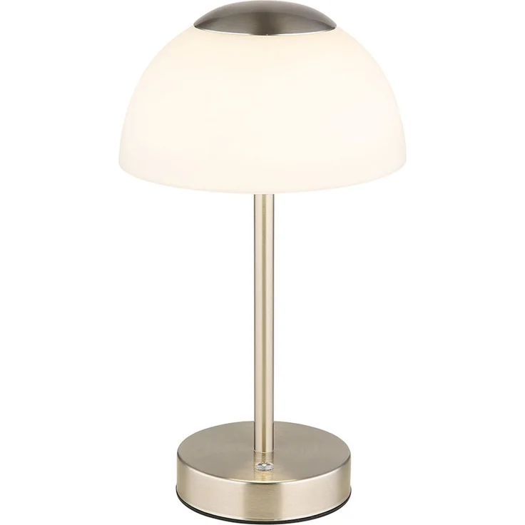 LED Tischleuchte, Glas opal, Touchdimmer, CCT, Akku, H 28 cm – Bild 1