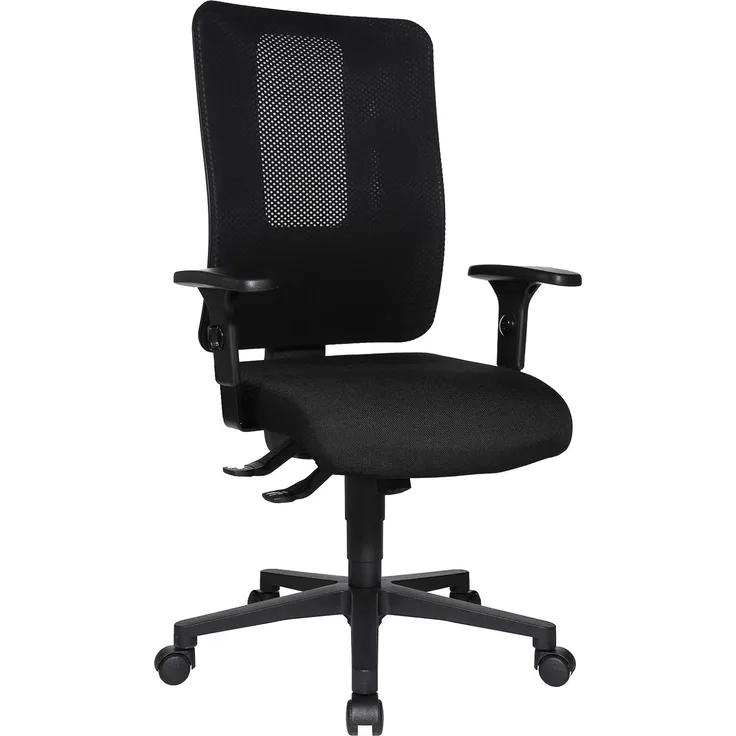 Topstar Open X (N) ergonomischer Bürostuhl, Schreibtischstuhl, atmungsaktive Netzbespannung, Stoffbezug, schwarz