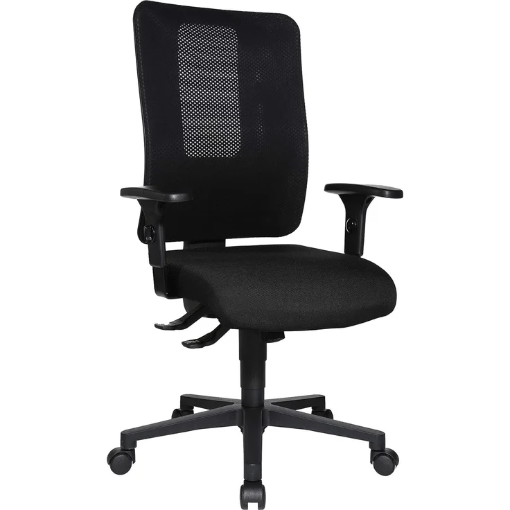 Topstar Open X (N) ergonomischer Bürostuhl, Schreibtischstuhl, atmungsaktive Netzbespannung, Stoffbezug, schwarz – Bild 1