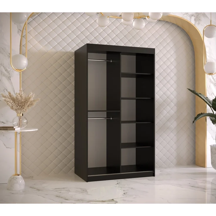 ABIKS MÖBEL Schwebetürenschrank RIFLO WAVE 2 Schlafzimmerschrank - mit Schiebetüren, Kleiderstange – Bild 2