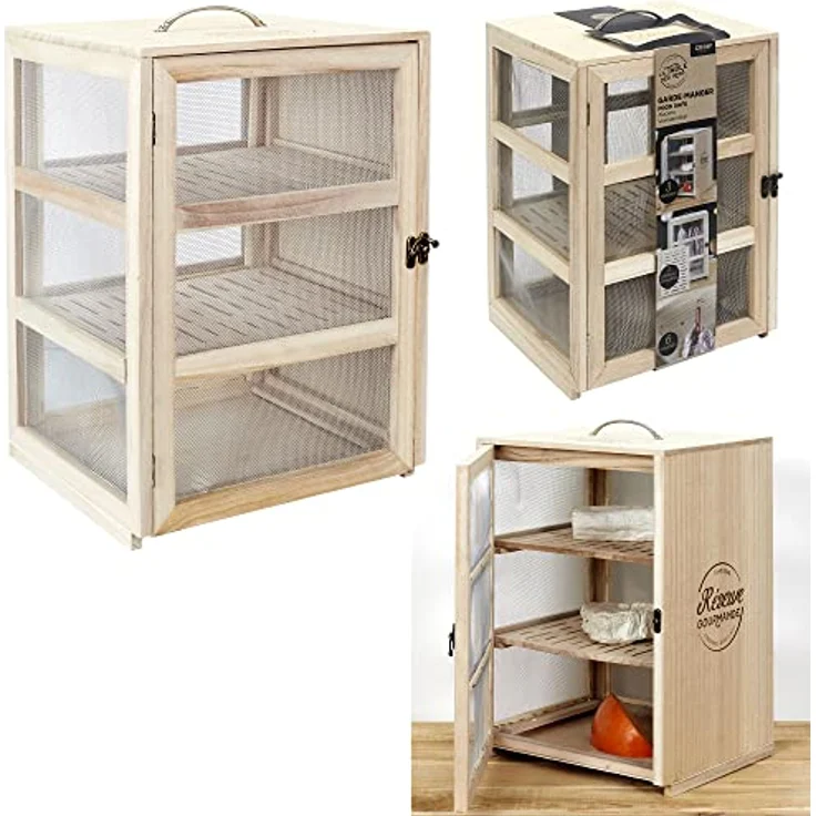 Cook Concept KA4717 Vorratsschrank, für Aufbewahrung, sonstiges Zubehör, Paulownia-Holz, Holz-Stahl, 28,2 x 24 x 39 cm – Bild 3