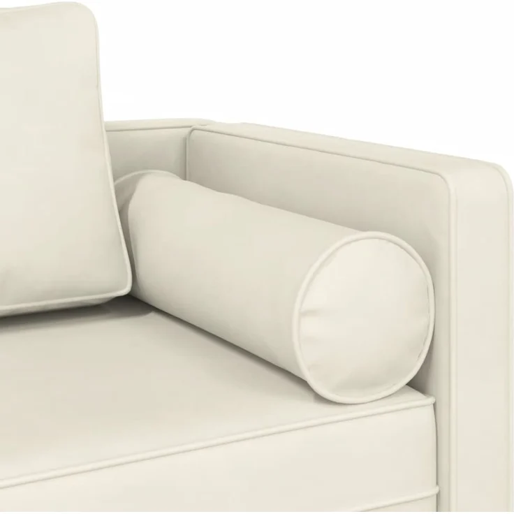 vidaXL Chaiselongue mit Kissen Creme Samt – Bild 5
