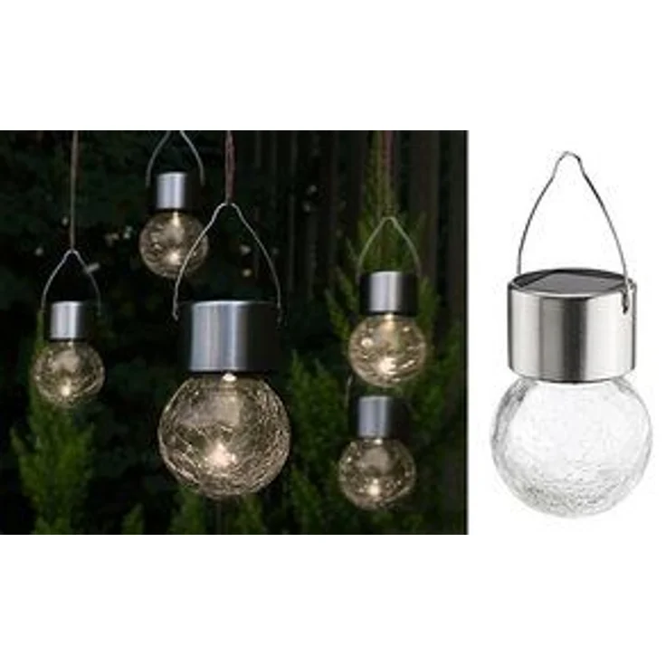 Haushalt International LED Solarleuchte Gartenleuchte 5er Set, LED fest integriert, in Bruchglasoptik – Bild 5