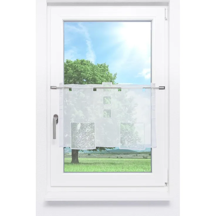 Scheibengardine Plauener Spitze - Analiza (Bx H) 62cm * 40cm weiß/Reinweiß