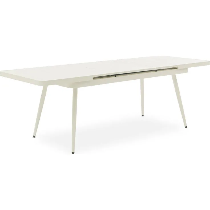 IDIMEX Gartentisch Sunny, Weiß, ausziehbar von 150 auf 200 cm, wetterfestes Aluminium, pflegeleichte Oberfläche