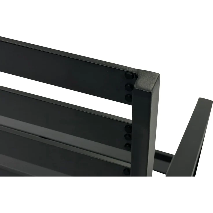 DEGAMO Gartenbank ATLANTA, 2-sitzer 123cm, Aluminium rostfrei in schwarz, modern – Bild 5