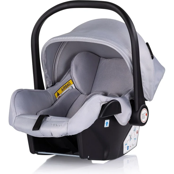 Chipolino Babyschale i-Size Aura (40-85cm) Gruppe 0+, Griff verstellbar, Gurt grau gemustert – Bild 1