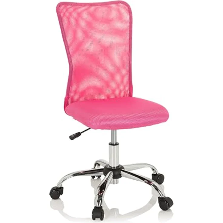 hjh OFFICE 691017 Kinderdrehstuhl KIDDY NET I Stoff/Netz Pink Kinderschreibtischstuhl mitwachsend, ohne Armlehnen – Bild 2