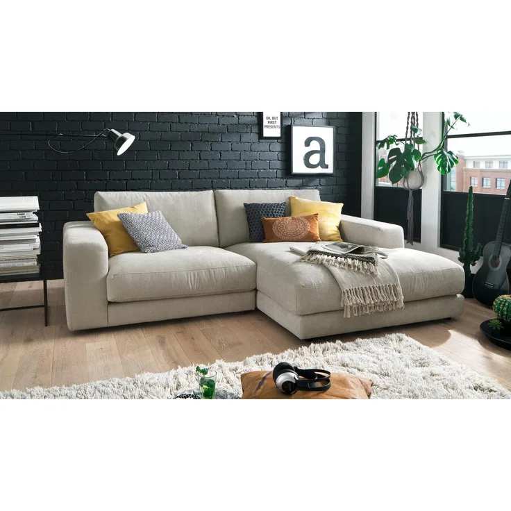 Candy Ecksofa HIGH LOFT Eckgarnitur L-Sofa Stoff natur 250x190
