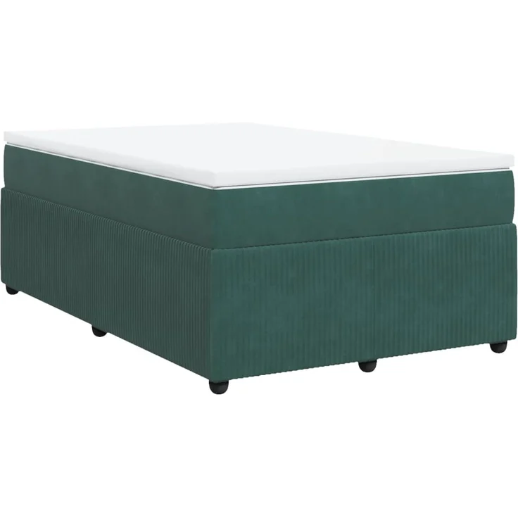 vidaXL Boxspringbett mit Matratze Dunkelgrün 120x200 cm Samt 3285635 – Bild 2