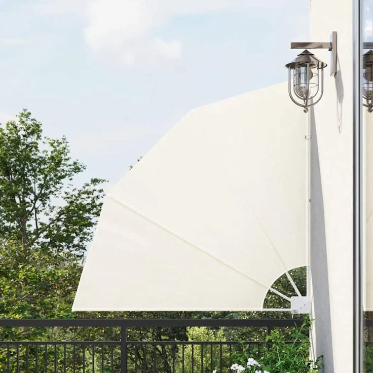 vidaXL Faltbarer Balkonfächer Creme 140×140 cm 41578 – Bild 1