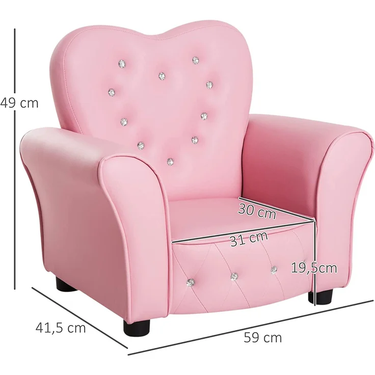 HOMCOM Sessel Kindersessel Prinzessin – Bild 3