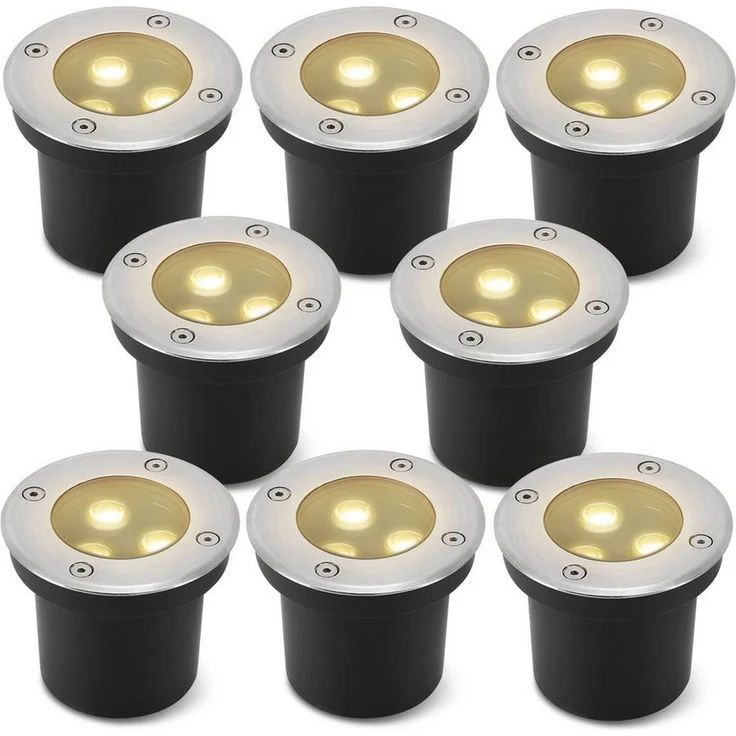 Clanmacy Gartenstrahler 3W LED Bodenleuchte Bodenstrahler Außen-Beleuchtung IP65 Warmweiß – Bild 1