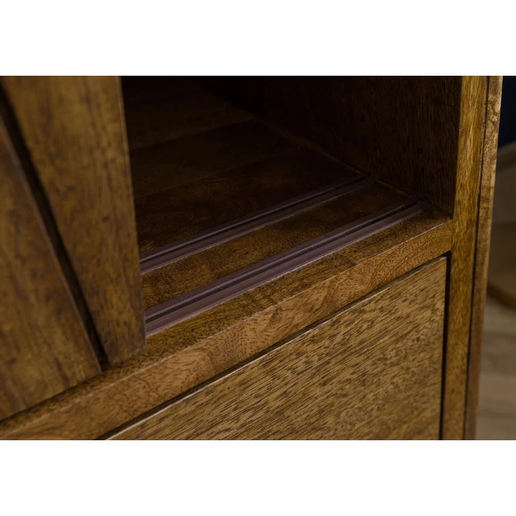 Kleiderschrank Mango 100x60x180 braun geölt / Griff schwarz LOS ANGELES #111 – Bild 6