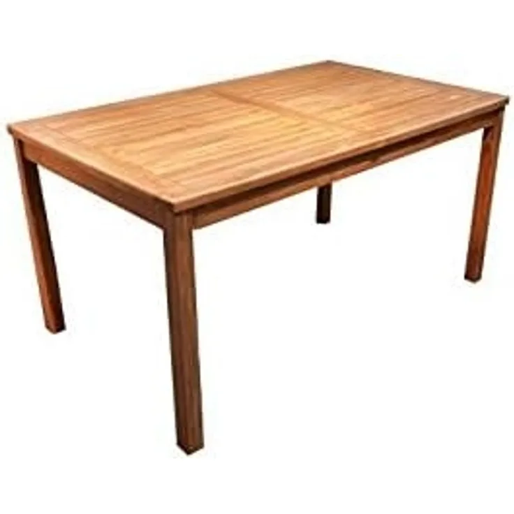 Klassischer Premium Teak Tisch rechteckig Gartentisch Teakholz Teakmöbel 150 cm