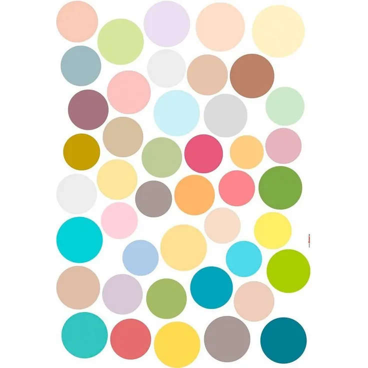 Komar Wandtattoo Dots - Größe 50 x 70 cm, selbstklebend, Wandsticker