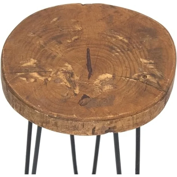 DESIGN DELIGHTS Beistelltisch BEISTELLTISCH "BAUMSCHEIBE", Holz, Metall, Ø 34 cm, Couchtisch – Bild 5