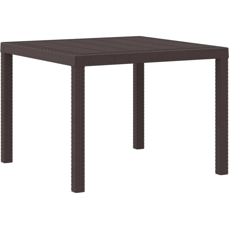 vidaXL Gartentisch Braun 100 x 100 x 73 cm Poly-Rattan 871681 – Bild 1