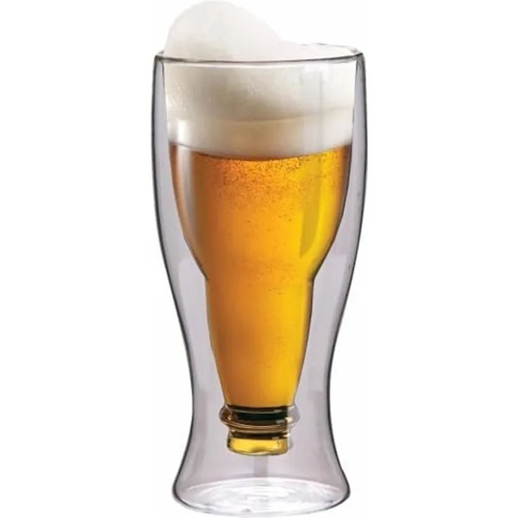 bierglas doppelwandig 21 cm transparent
