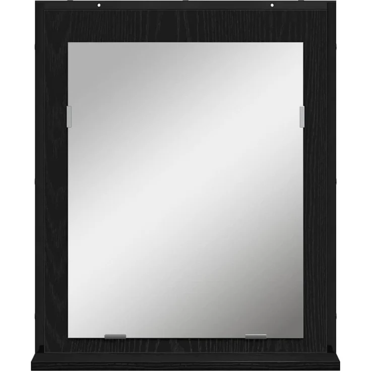 vidaXL Spiegel mit Regal Schwarz Eichen-Optik 50 x 12 x 60 cm 862222 – Bild 4