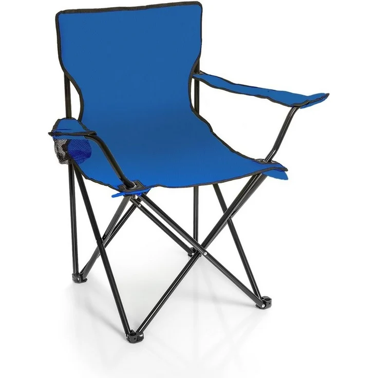 BigDean Campingstuhl Faltstuhl Campingstuhl Anglerstuhl Getränkehalter Klappstuhl (Packung, 1 St), Blau, Klappbar, Getränkehalter, Tragetasche – Bild 1