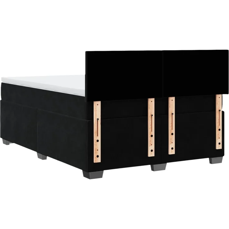 vidaXL Boxspringbett mit Matratze Schwarz 140x190 cm Samt 3288602 – Bild 12