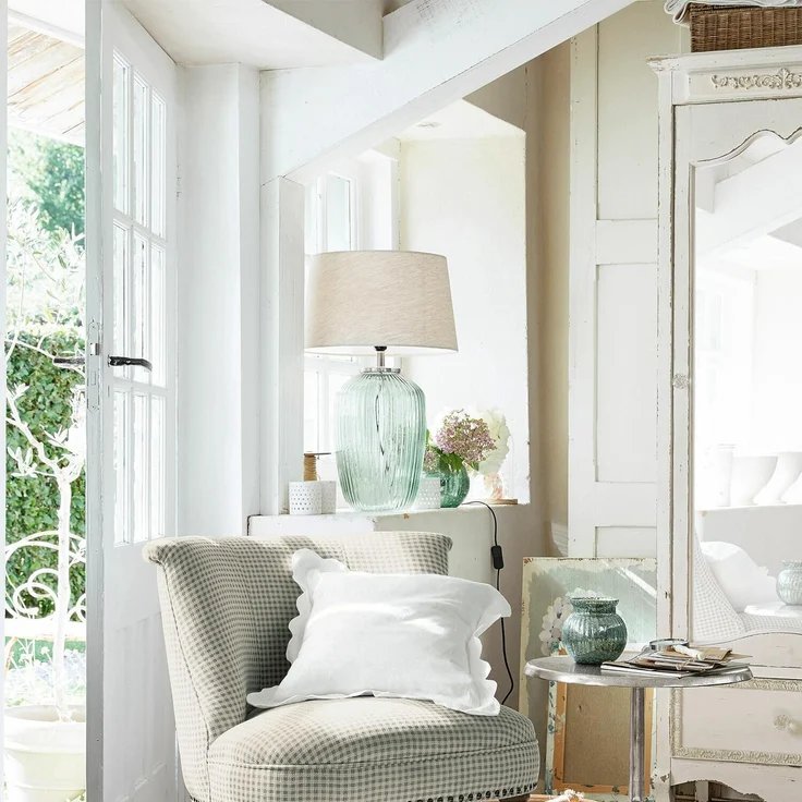Mirabeau Tischleuchte Tischlampe Fenis creme/grün – Bild 5