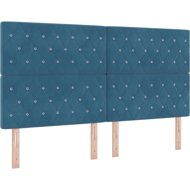 vidaXL Ottoman Bett mit Matratze Dunkelblau 180 x 200 cm Samt 3457669 – Bild 4