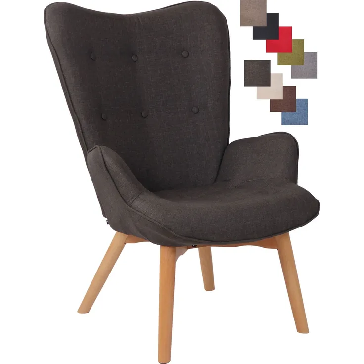 CLP Lounger Durham Stoff mit Buchenholz Gestell,dunkelgrau