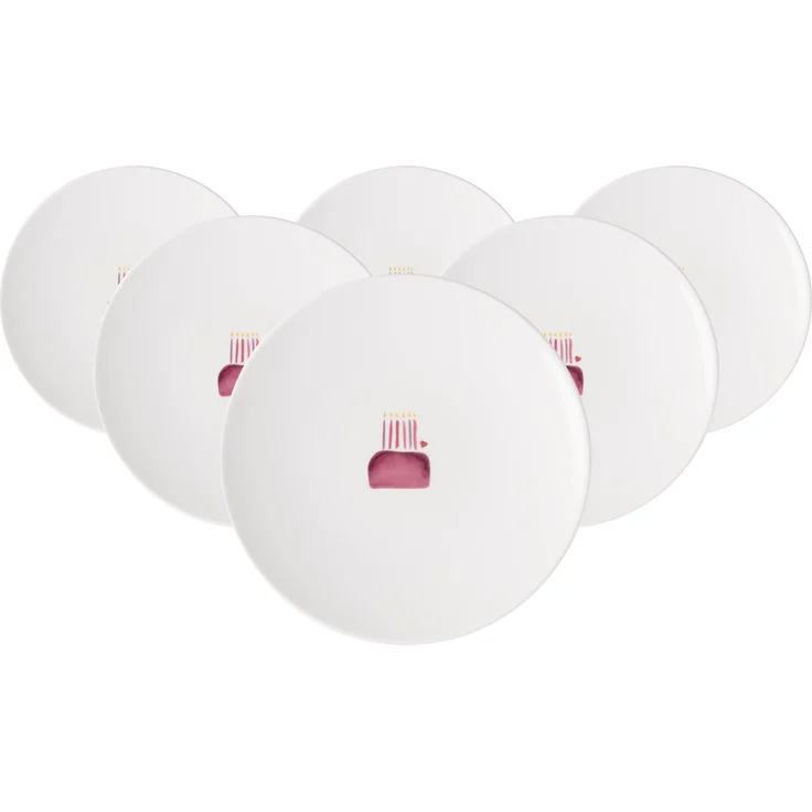 Villeroy & Boch With Love Frühstücksteller ø 21,2 cm Happy Birthday 6er Set – Bild 1