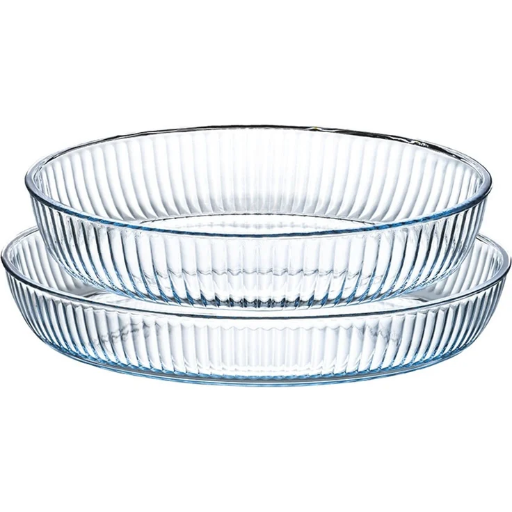 2er Set Auflaufformen aus Borosilikatglas - Ovalförmig, 1,5 L/3,2 L – Bild 1
