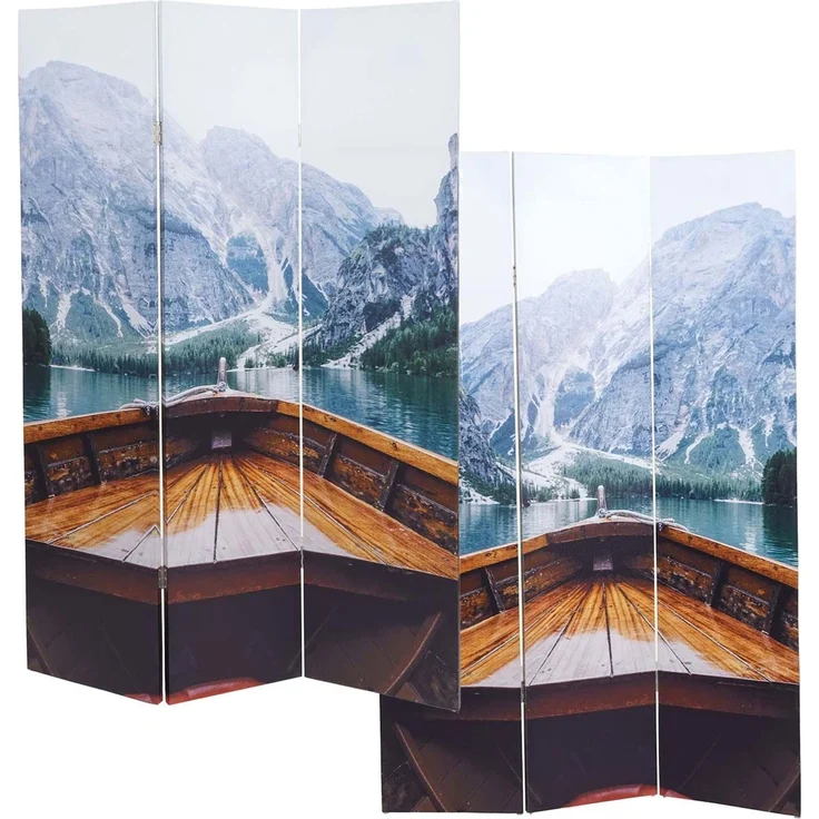 Foto-Paravent HWC-A83, Raumteiler Trennwand Sichtschutz, MVG-zertifiziert ~ 180x121cm Boot – Bild 5