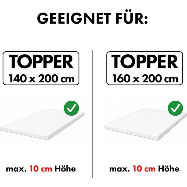Jacobson Spannbettlaken TOPPER PREMIUM 200 g/m² Jersey aus 97% Baumwolle & 3% Elasthan, Extra dichtes Bettlaken für maximalen Halt – Bild 2