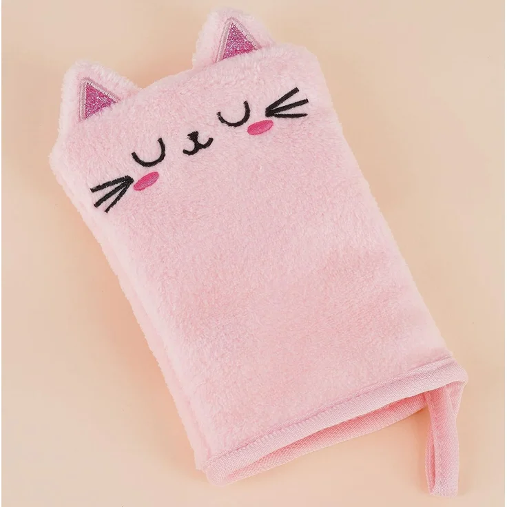 Legami - Waschhandschuh, wiederverwendbar, weicher Stoff, entfernt Gesichts-Make-up, waschbar, hypoallergen, umweltfreundlich, 12x20,5 cm, Motiv: Kitty – Bild 3