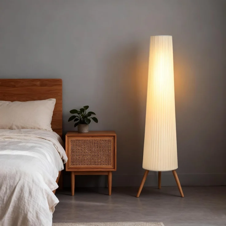 HOMCOM Stehlampe Dimmbar Stehleuchte mit Dreibein, Fußschalter, Dimmfunktion, LED fest integriert, Warmweiß, für Wohnzimmer Schlafzimmer, Weiß – Bild 9