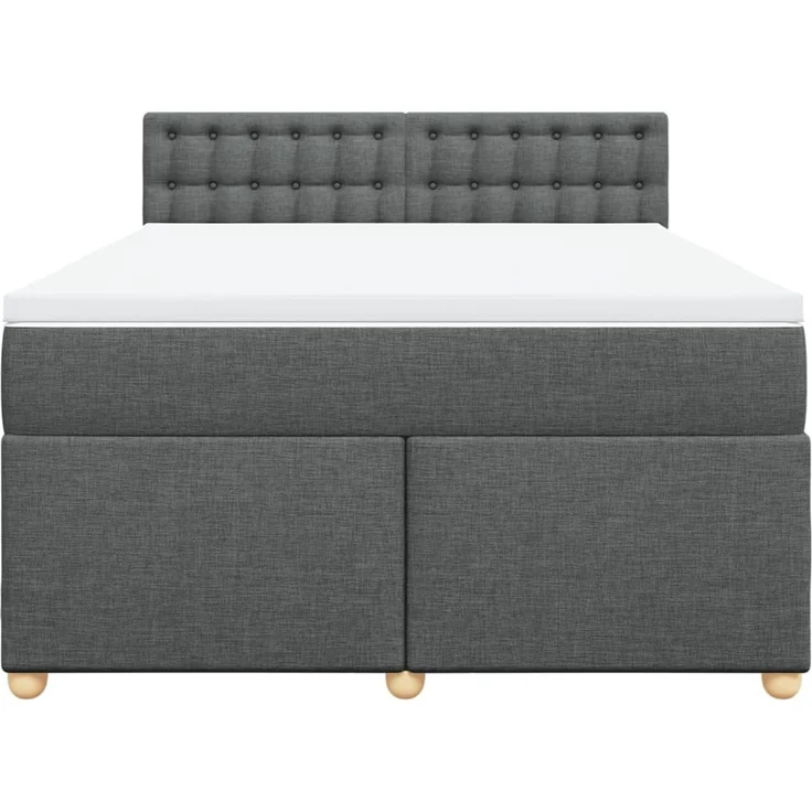 vidaXL Boxspringbett mit Matratze Dunkelgrau 140x190 cm Stoff 3288990 – Bild 6