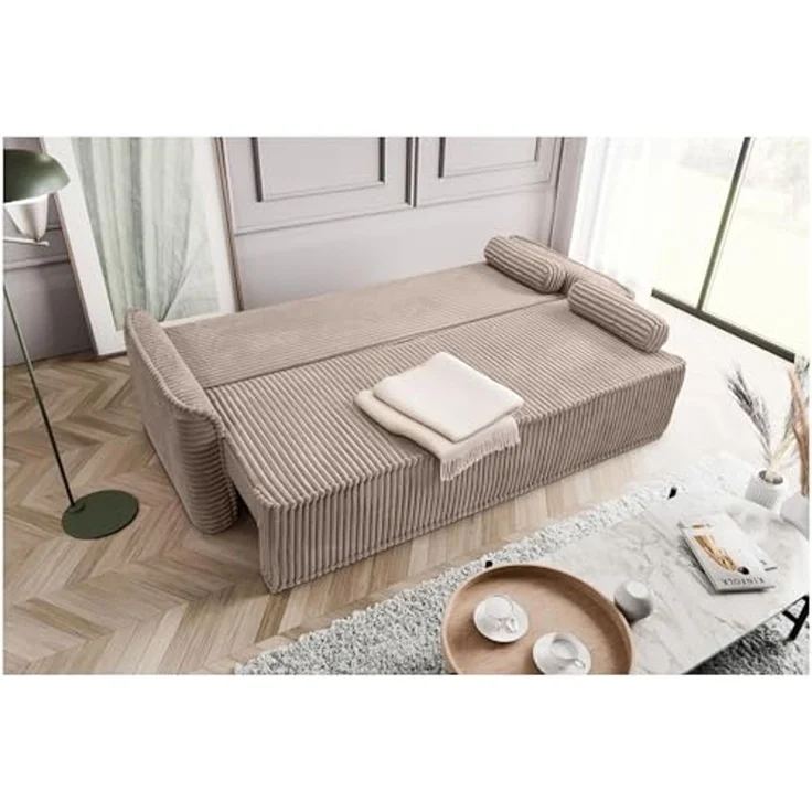 Schlafsofa (B/H/T: 225x96x93 cm) in Grau-Beige – Bild 7