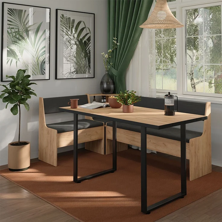Eckbankgruppe Roman Goldkraft Eiche 120.1x180.1 cm Vicco – Bild 3